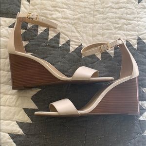 Elegant Cream Wedge Sandals